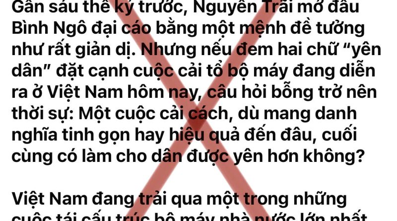 BỘ MÁY TINH GỌN ĐỂ “AN DÂN”: LỜI ĐÁP TRẢ NHỮNG LUẬN ĐIỆU XUYÊN TẠC
