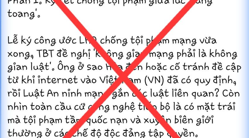 BÁC BỎ XUYÊN TẠC VỀ CÔNG TÁC PHÒNG, CHỐNG TỘI PHẠM CÔNG NGHỆ CAO Ở VIỆT NAM