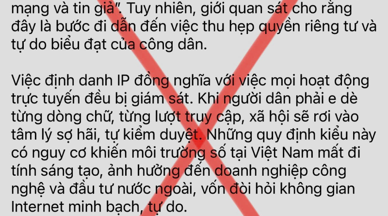 ĐỊNH DANH IP – BƯỚC ĐI CẦN THIẾT  ĐỂ BẢO VỆ AN NINH MẠNG VÀ TỰ DO THỰC CHẤT