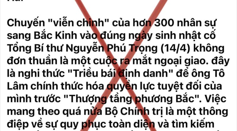PHẢN BÁC LUẬN ĐIỆU XUYÊN TẠC VỀ HOẠT ĐỘNG ĐỐI NGOẠI CẤP CAO CỦA VIỆT NAM: KHÔNG THỂ LẤY SUY DIỄN THAY CHO SỰ THẬT