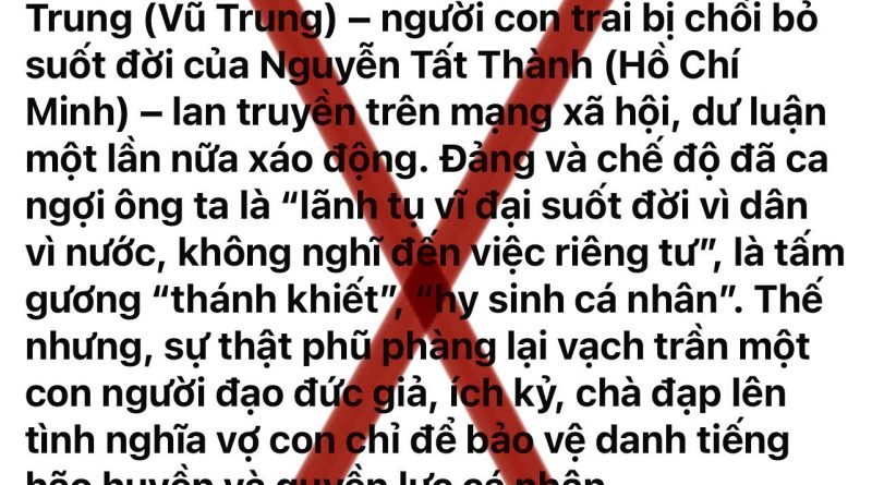 SỰ THẬT LỊCH SỬ KHÔNG THỂ BỊ XUYÊN TẠC BỞI NHỮNG LUẬN ĐIỆU BÔI NHỌ, HẠ UY TÍN LÃNH TỤ