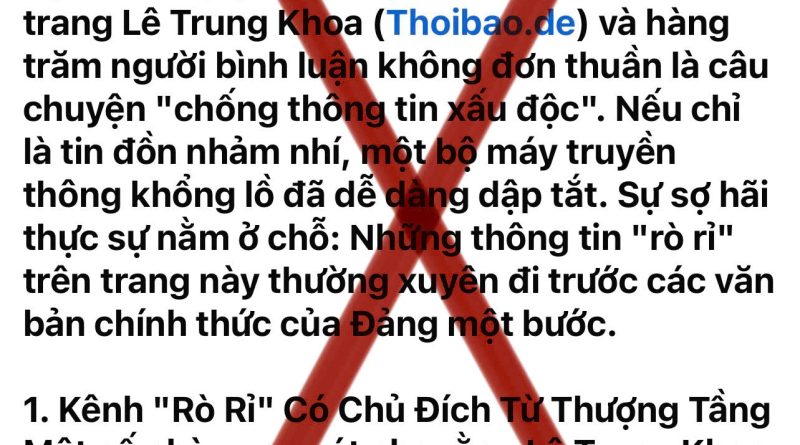 BÓC TRẦN LẬP LUẬN ĐỔI TRẮNG THAY ĐEN CỦA THOIBAO.DE: KHÔNG CÓ “KỊCH BẢN” NÀO NGOÀI THƯỢNG TÔN PHÁP LUẬT