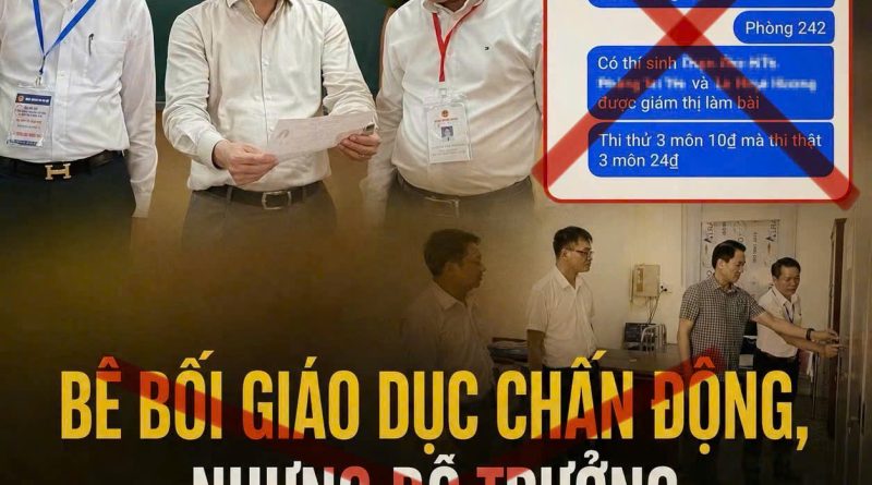 TỈNH TÁO TRƯỚC LUẬN ĐIỆU LẤY SAI PHẠM TẠI ĐIỂM TRƯỜNG THPT CHUYÊN TUYÊN QUANG ĐỂ CÔNG KÍCH NGÀNH GIÁO DỤC CẢ NƯỚC CỦA CÁC THẾ LỰC THÙ ĐỊCH