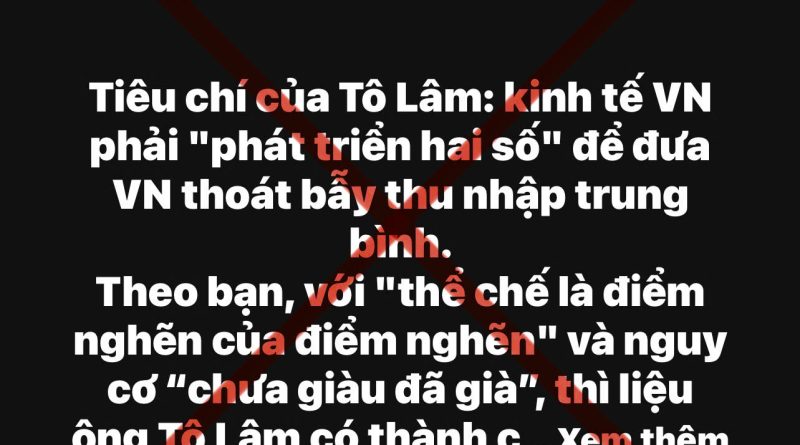 CẢNH GIÁC VỚI LUẬN ĐIỆU XUYÊN TẠC MỤC TIÊU PHÁT TRIỂN KINH TẾ CỦA VIỆT NAM