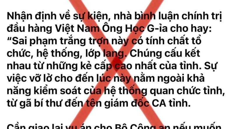 XỬ LÝ NGHIÊM MINH KHÔNG PHẢI LÀ CÁI CỚ ĐỂ XUYÊN TẠC