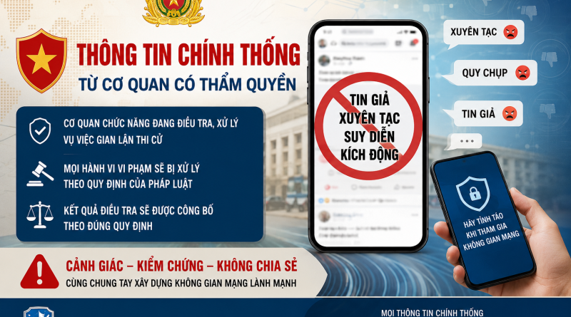 TRƯỚC CÁC THÔNG TIN VỀ VỤ ÁN GIAN LẬN THI CỬ: CẢNH GIÁC VỚI NHỮNG LUẬN ĐIỆU SUY DIỄN, XUYÊN TẠC TRÊN KHÔNG GIAN MẠNG