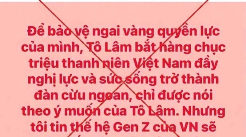 THẾ HỆ TRẺ VIỆT NAM ĐOÀN KẾT XÂY DỰNG ĐẤT NƯỚC, KHÔNG CÓ CHỖ CHO LUẬN ĐIỆU KÍCH ĐỘNG CHIA RẼ