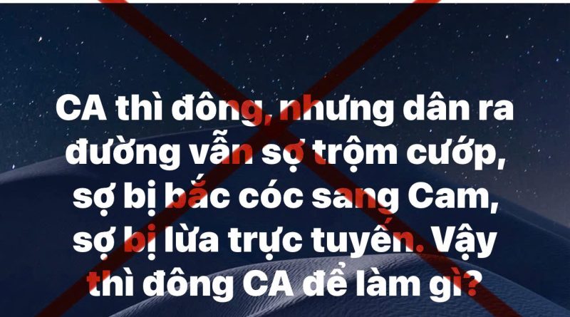 TRÒ HỀ XUYÊN TẠC CỦA “VIỆT TÂN CHÂU ÂU” VỀ LỰC LƯỢNG CÔNG AN NHÂN DÂN