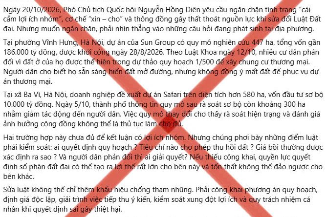 PHẢN BÁC QUAN ĐIỂM SAI TRÁI VỀ DỰ THẢO LUẬT ĐẤT ĐAI (SỬA ĐỔI)